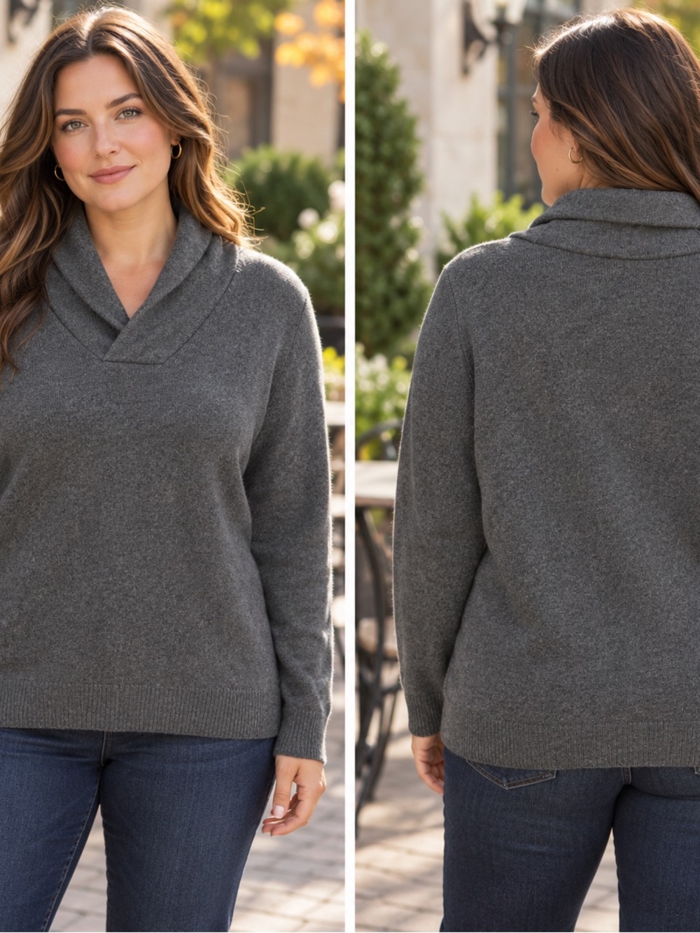 Express Women's Gray Turtleneck Sweater